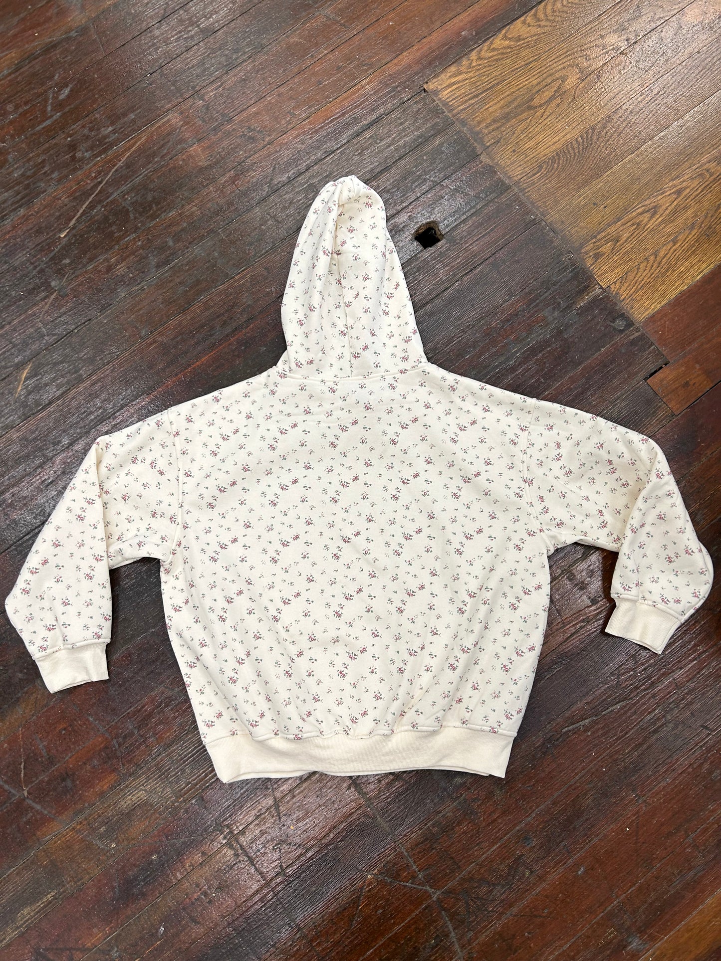 Pretty Garbage Cream floral Hoodies, L
