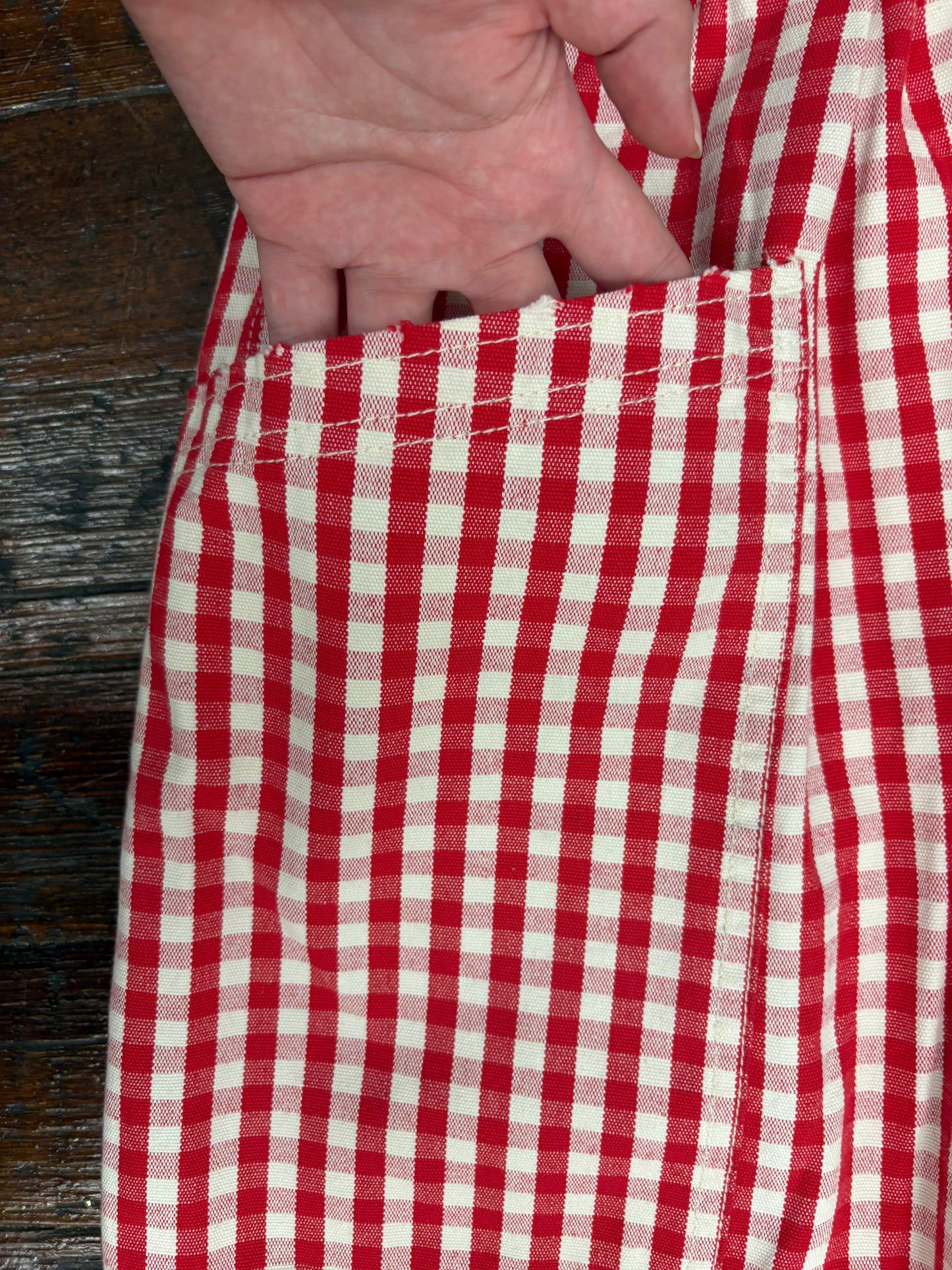 BDG Red gingham Pants, M
