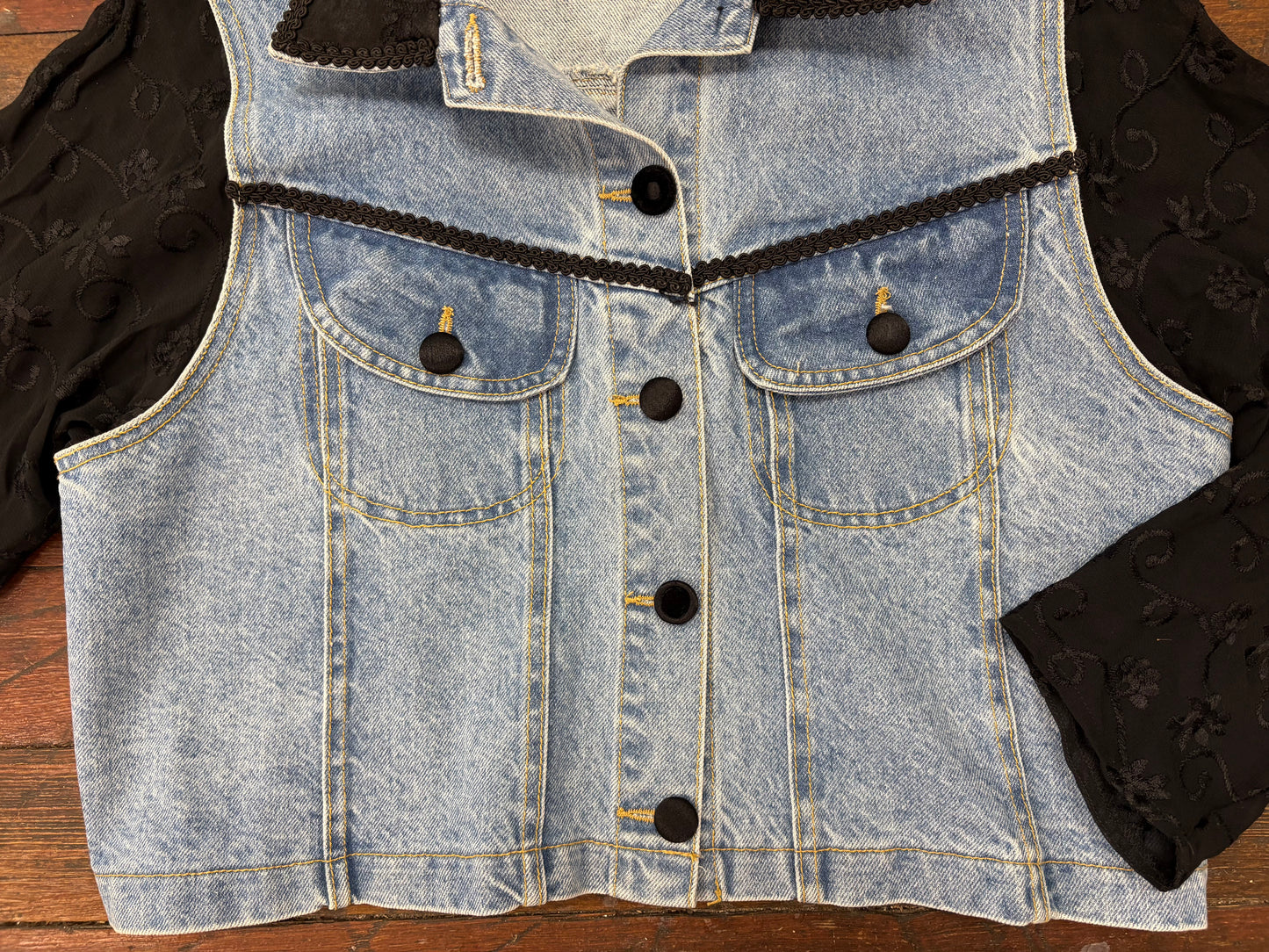Eve & Me Denim/Black Jean Jackets, XL