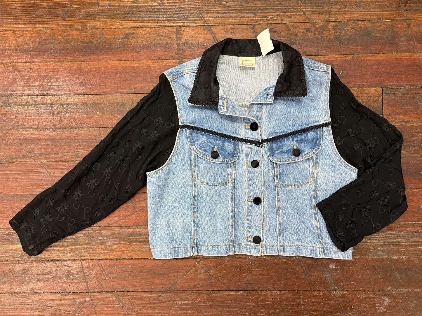 Eve & Me Denim/Black Jean Jackets, XL