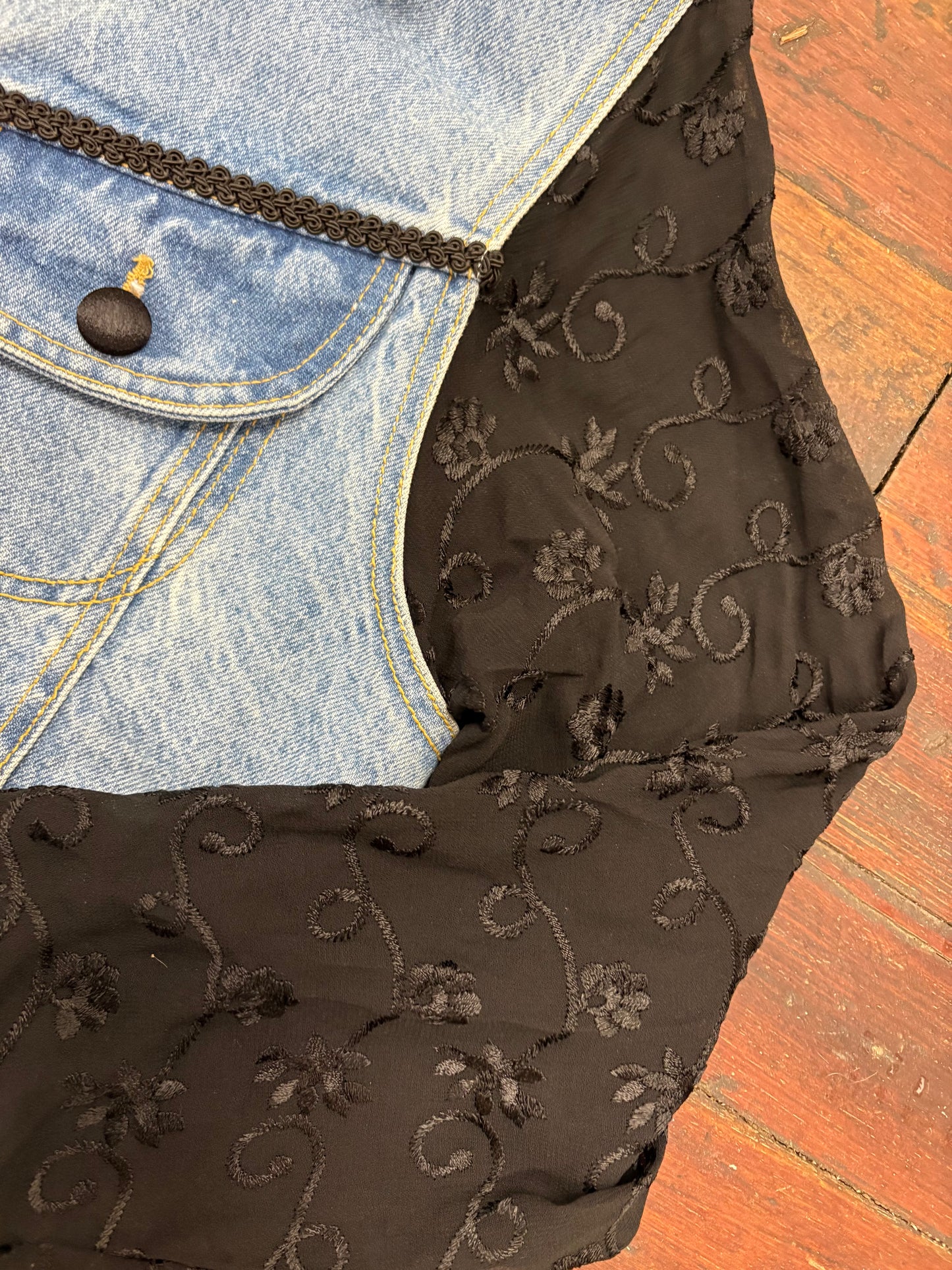 Eve & Me Denim/Black Jean Jackets, XL