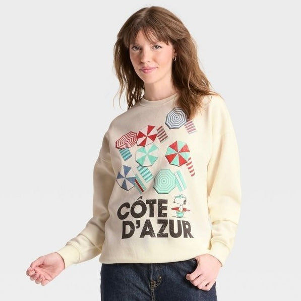 Peanuts White Crewnecks, L