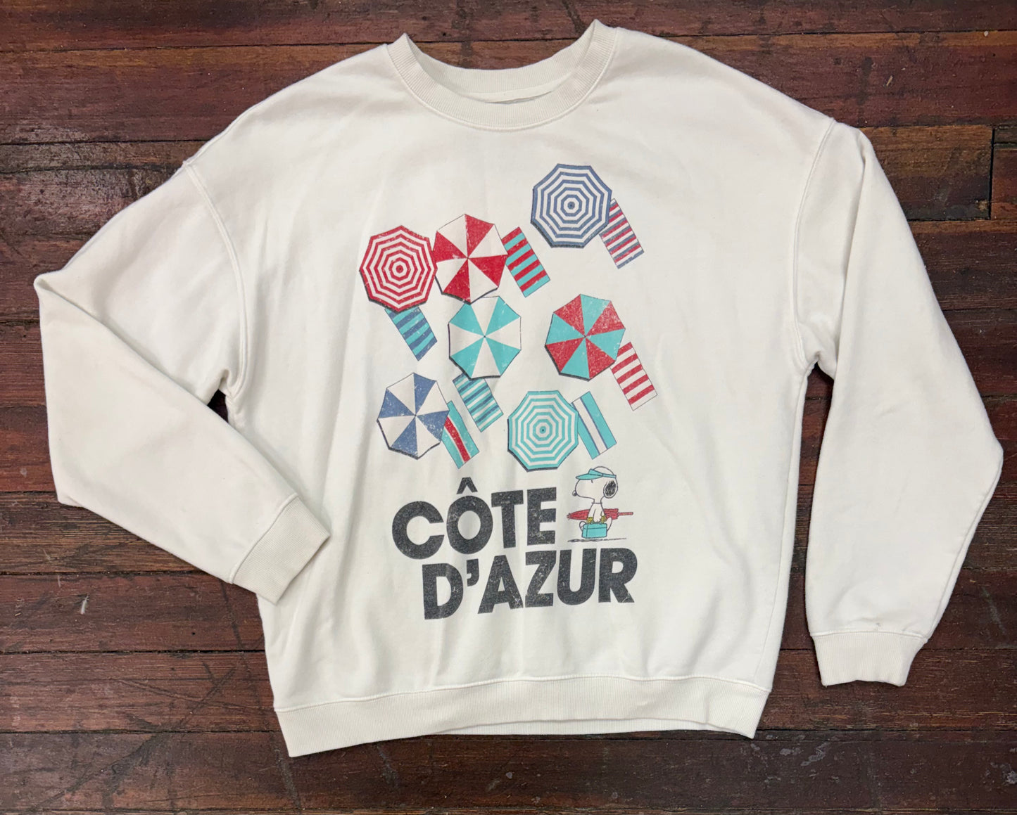 Peanuts White Crewnecks, L