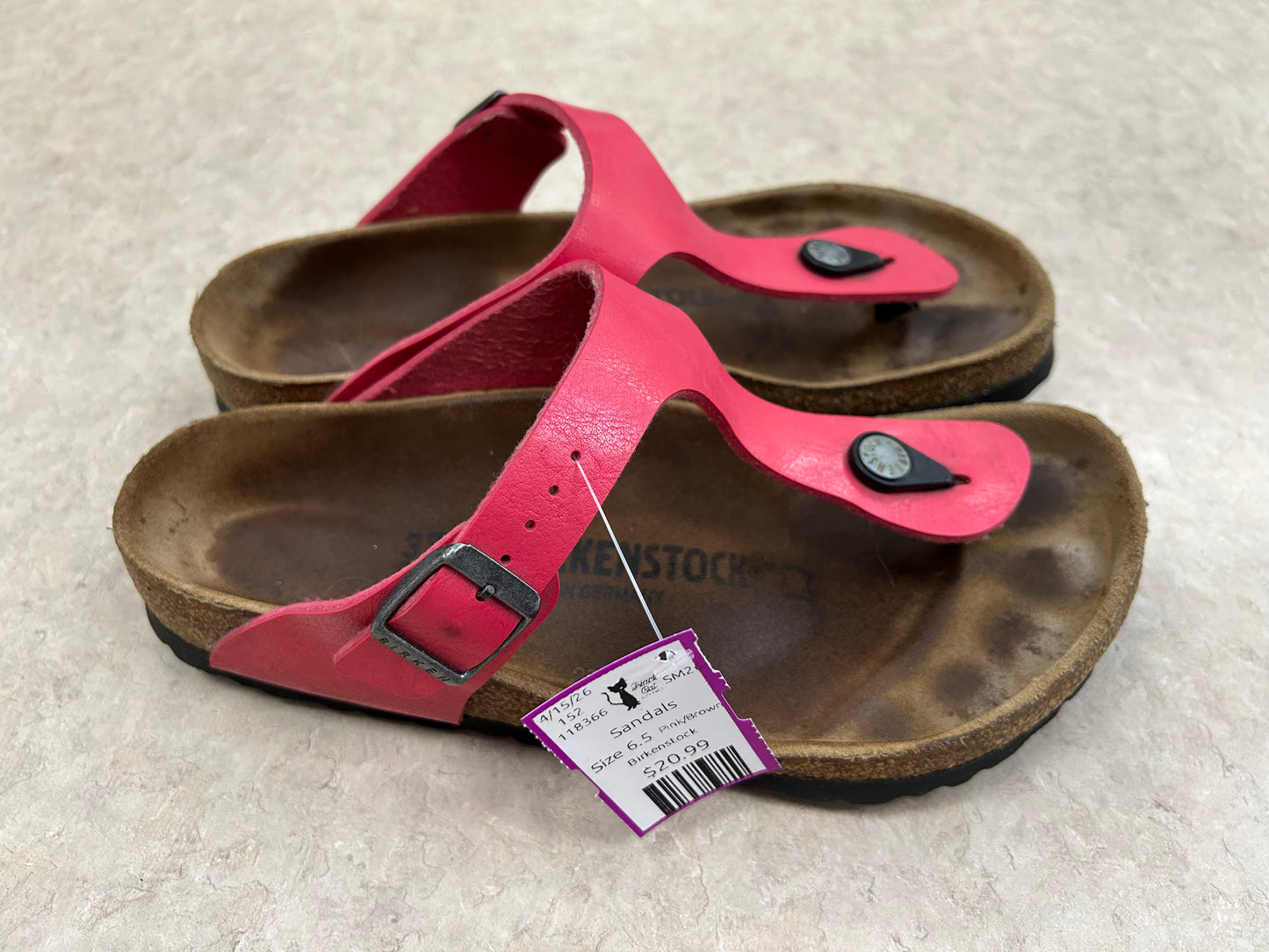 Birkenstock Pink/Brown Sandals, 6.5