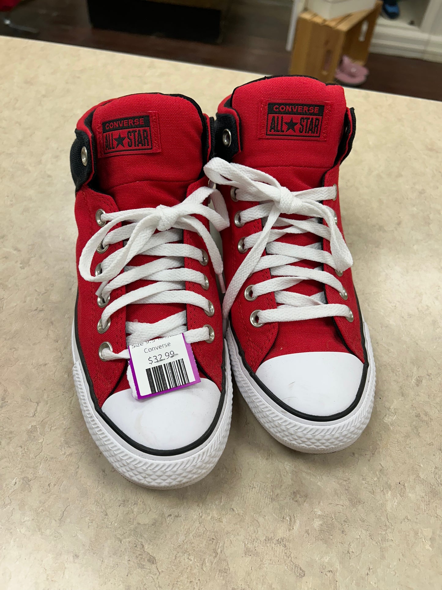 Converse Red/Black Shoes, 9.5