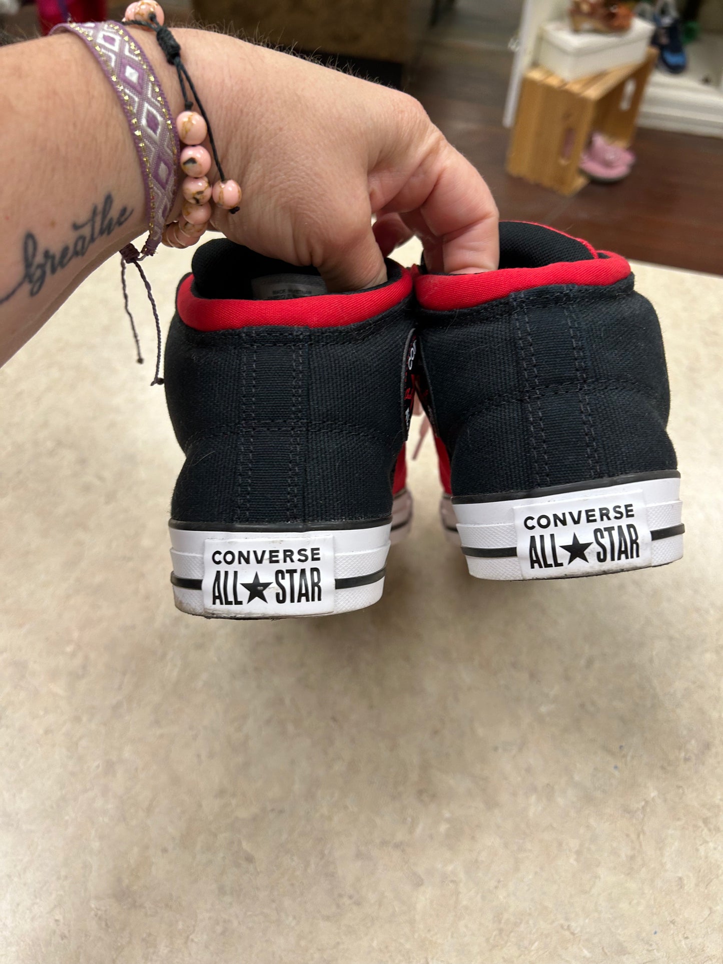 Converse Red/Black Shoes, 9.5