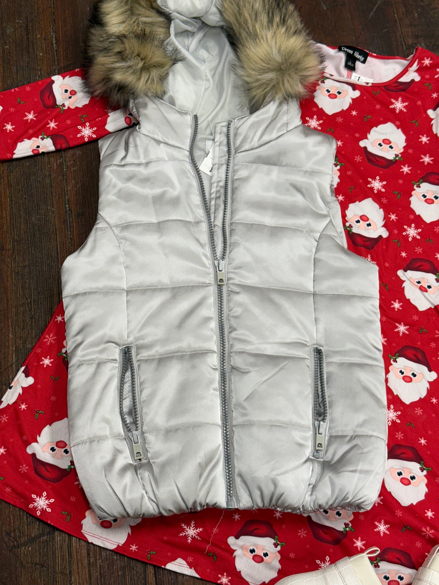 Liz Claiborne Gray Vests, S
