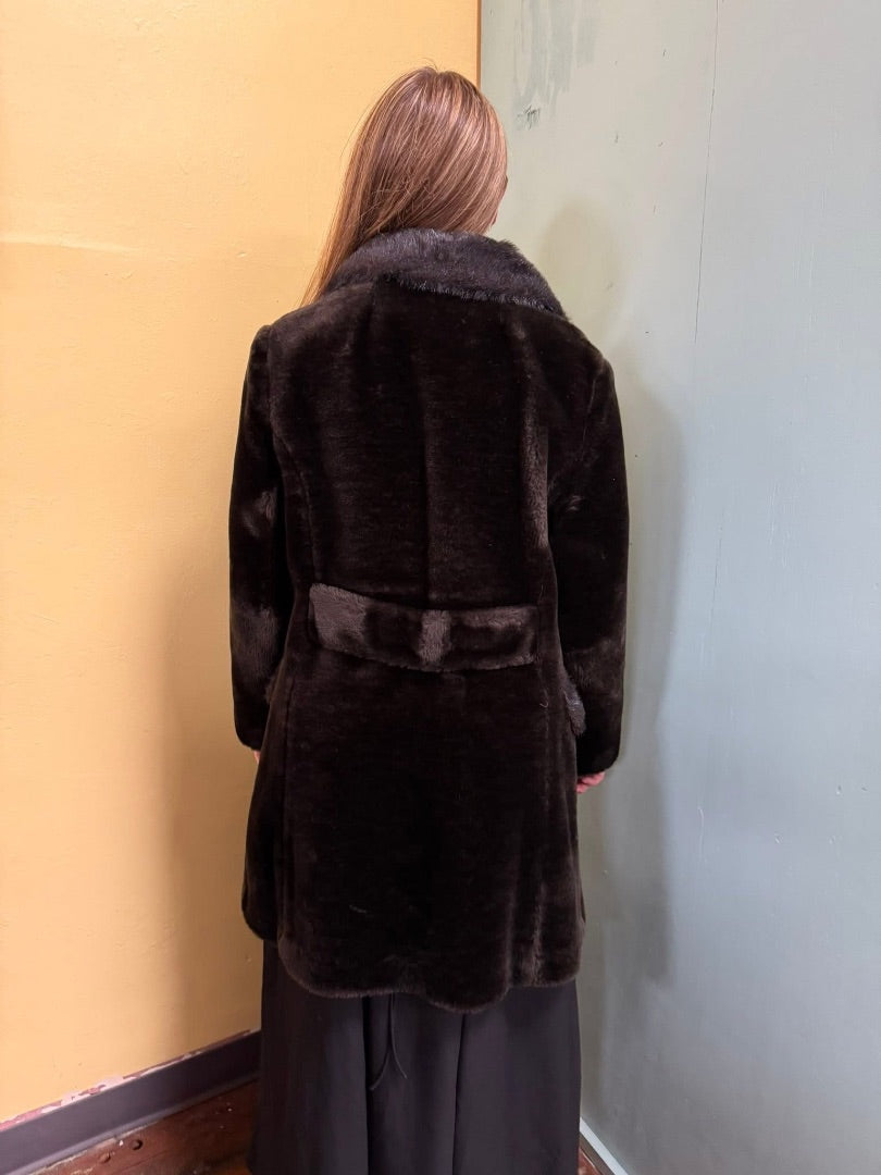 montgomery ward brown vintage coat, medium