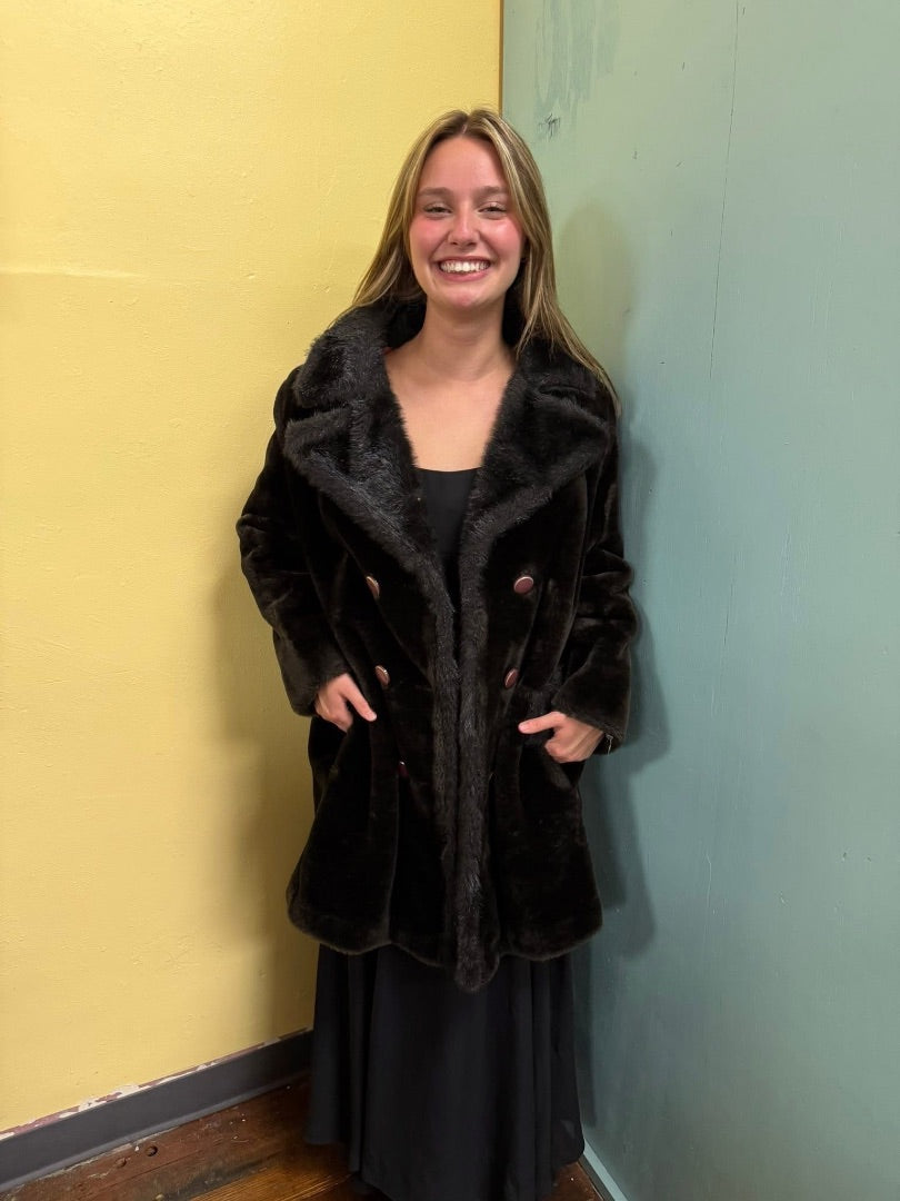 montgomery ward brown vintage coat, medium