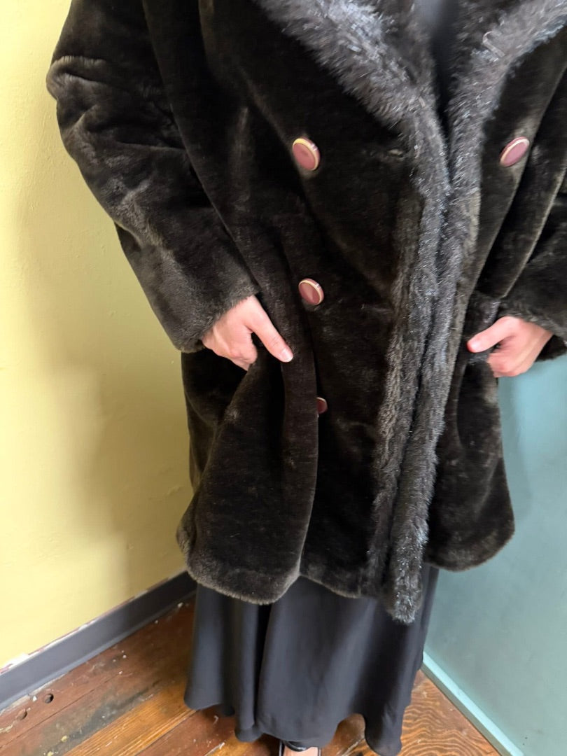 montgomery ward brown vintage coat, medium