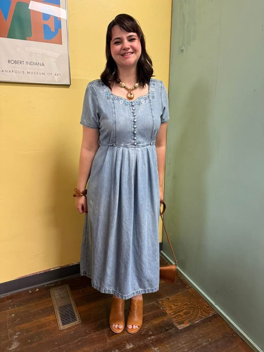 Unbranded denim blue Vintage dress, Medium/large