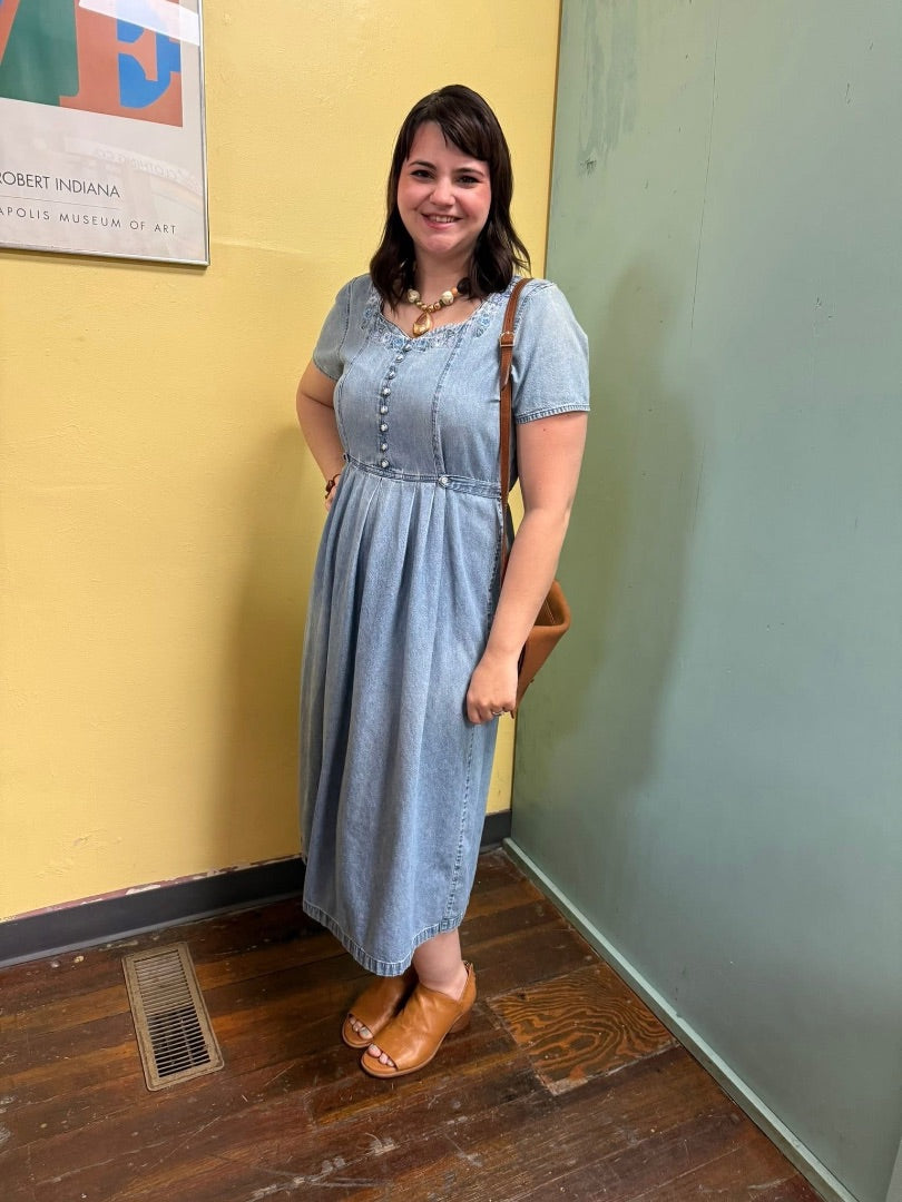 Unbranded denim blue Vintage dress, Medium/large