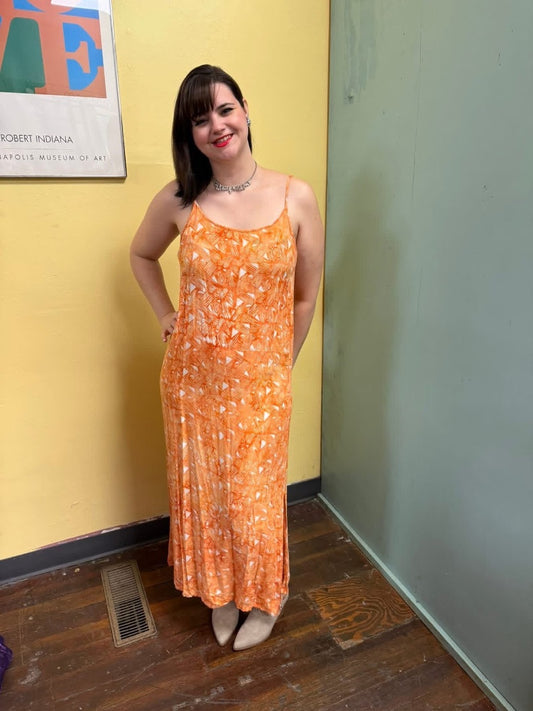 santiki orange Vintage sundress, large