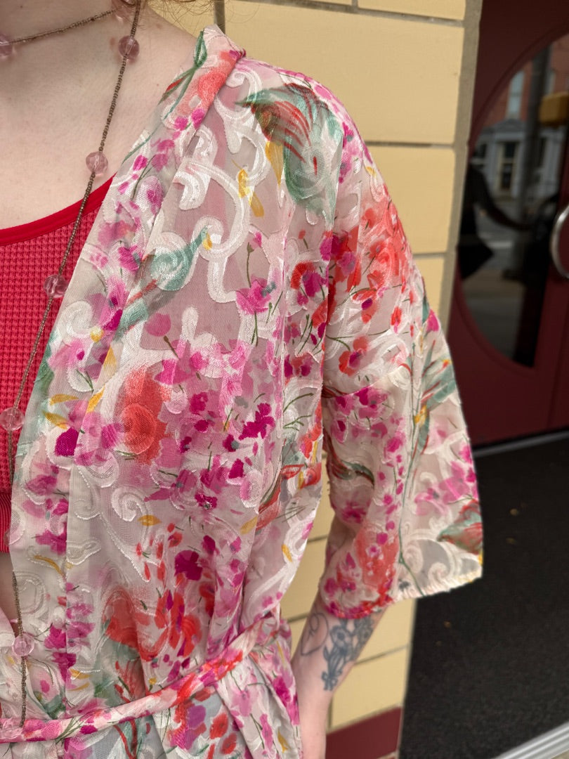 LA intimates Floral 80s robe, Small/medium