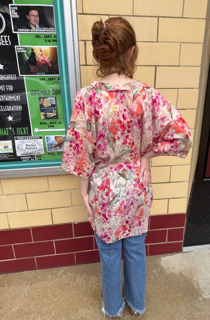LA intimates Floral 80s robe, Small/medium
