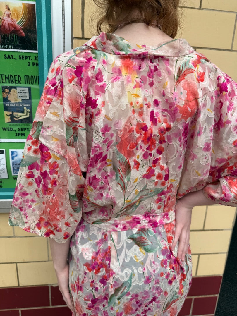 LA intimates Floral 80s robe, Small/medium