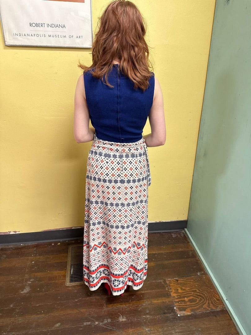 Navy floral Vintage, Small