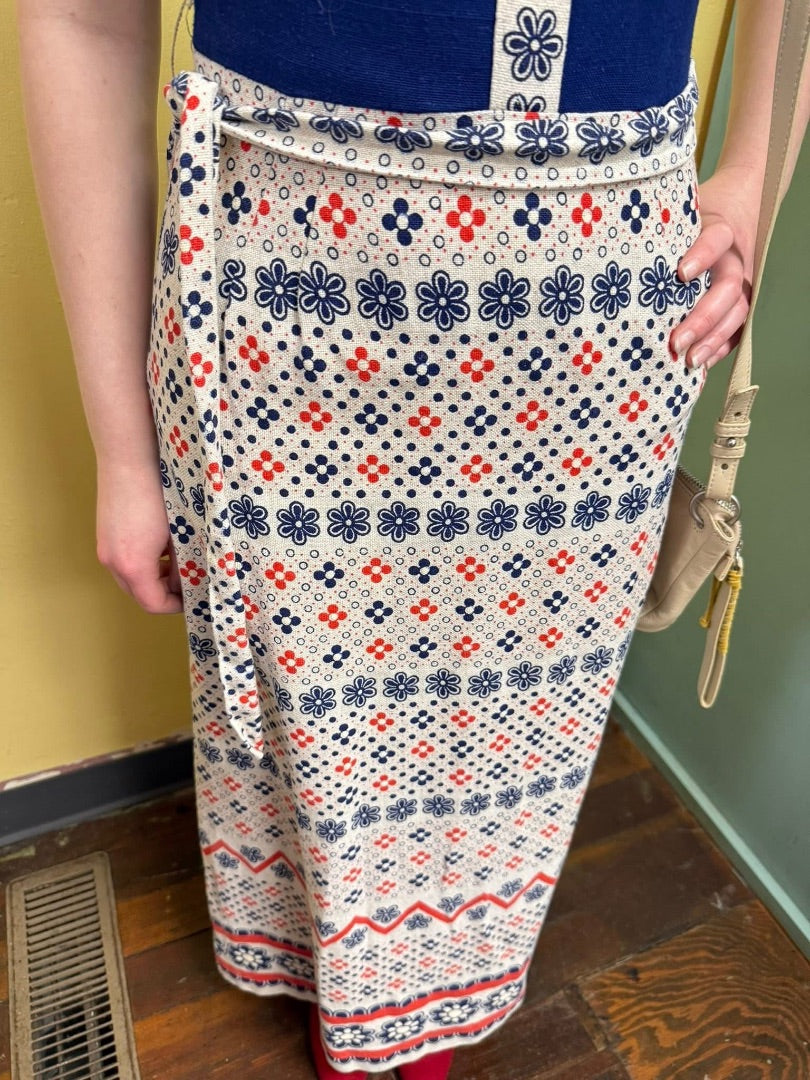 Navy floral Vintage, Small