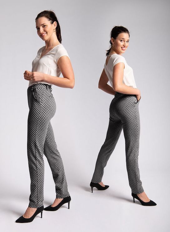 Betabrand White/Black Pants, M Long